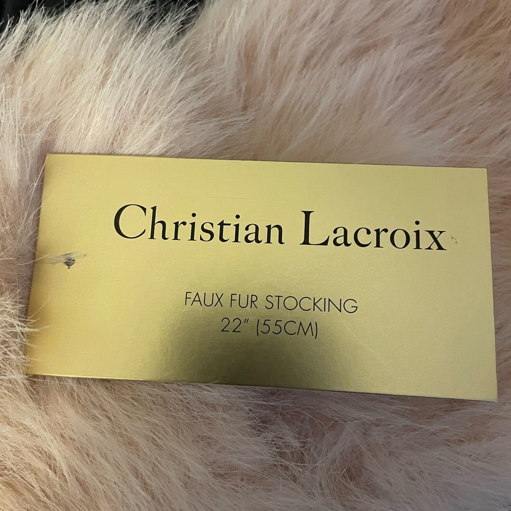 2 Christian Lacroix Faux Fur Stocking in Soft Pink (NEW)